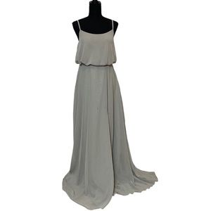NWT Azazie Grey Sleeveless Formal Evening Ball Gown A6